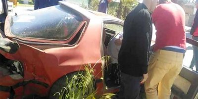 Kontrolü kaybetti, refüje çıktı.