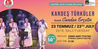 Candan Erçetin ve Kardeş Türküler yarın Girne Amfi Tiyatro’da konser verecek
