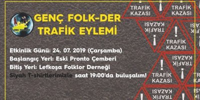 Gençler “sorumlu devlet, bilinçli sürücü, güvenli trafik” sloganıyla yürüyüş düzenliyor