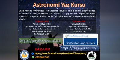 DAÜ Fizik bölümü’nden astronomi yaz kursu