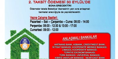 İskele’de emlak vergisi ödeme süresi 30 eylül’de sona eriyor