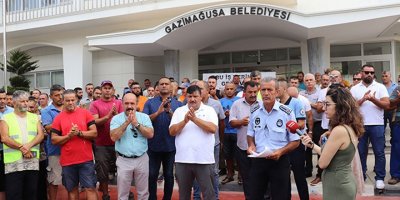 Mağusa da işçiler greve gitti