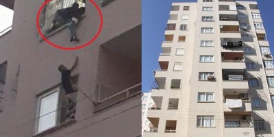 Pencerede asılı kalan çocuk ölümden döndü