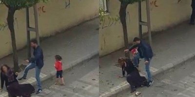 Eşini sokak ortasında darp eden koca: İlk kez vurdum