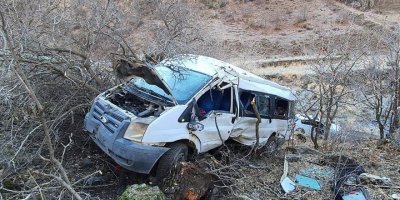 Şarampole yuvarlanıp elektrik direğine çarptı