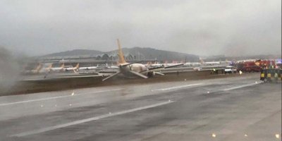 Sabiha Gökçen Havalimanı'nda uçak pistten çıktı