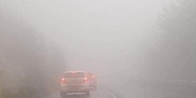 Girne-Değirmenlik dağ yolunda sis nedeniyle görüş mesafesi azaldı