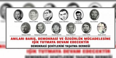 Demokrasi şehitleri cumartesi anılıyor