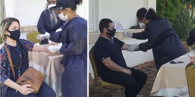 Gazetecilere Covid-19 testi yapılıyor