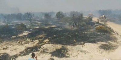 Kalecik valya mevkiinde yangın çıktı