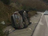 Takla atan araç yan durabildi