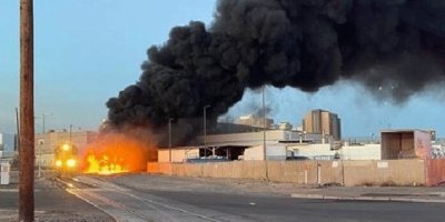 ABD’de raydan çıkan tren alevlere teslim oldu