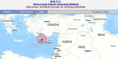 Kıbrıs’ın Kuzeybatısında denizde dün akşam 3.7 şiddetinde deprem