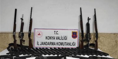 Konya’da kaçak üretilen 65 tüfek ele geçirildi