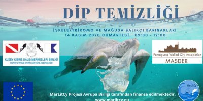 Kıbrıs Projesi’nden İskele ve Mağusa balıkçı limanlarında dip temizliği