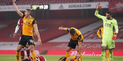 Arsenal Wolves maçında korkunç an!