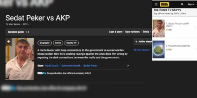 Sedat Peker'in videoları IMDb'de 1 numara