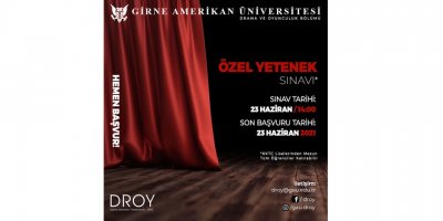 GAÜ Drama ve Oyunculuk bölümü yetenek sınavı 23 haziran’da yapılacak