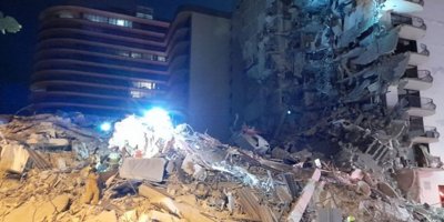 Miami'de 12 katlı bina kısmen çöktü