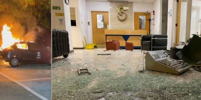 Sigma TV'ye saldırdılar, araçları yaktılar