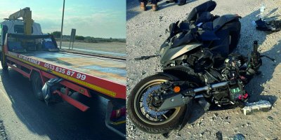 Motosiklet sürücüsü çekiciye çarptı, hayatını kaybetti