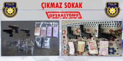 Çıkmaz sokak operasyonu: Lefkoşa’da silah, uyuşturucu ve para bulundu
