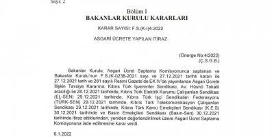 Asgari Ücret komisyona iade edildi