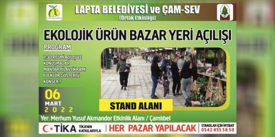 Çamlıbel Ekolojik Ürün Pazar Yeri açılışı ertelendi