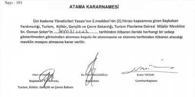 Kendi atadığı müdürleri görevden aldı!