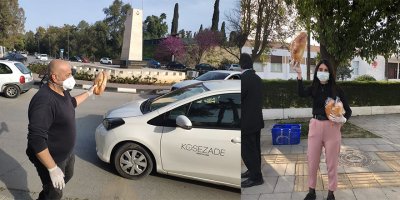 Meclis önünde halka ekmek dağıtıldı