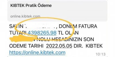 4 milyon 398 bin 265 TL fatura!