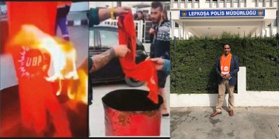 UBP Bayrağı yakanlar polise şikayet edildi