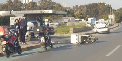 Kaza sonucu motosiklet sürücüsü yaralandı