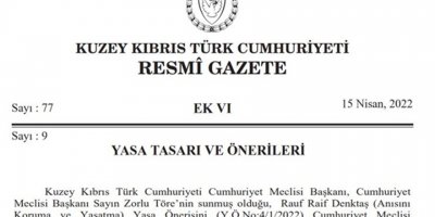 Rauf Raif Denktaş (Anısını koruma ve yaşatma) yasa önerisi resmi gazete’de yayımlandı