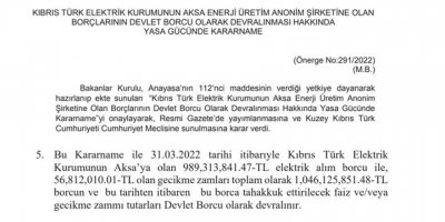 Kıb-Tek’in AKSA’ya olan borcunu devlet devraldı