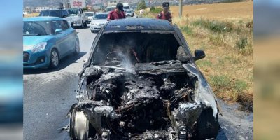 Araç seyir halinde iken alev aldı