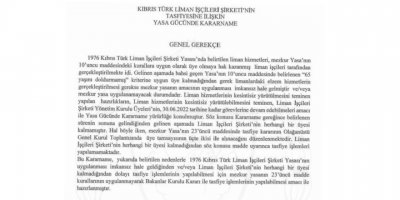 Kıbrıs Türk Liman İşçileri Şirketi tasfiye ediliyor