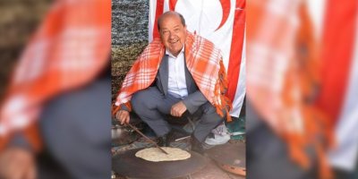 Cumhurbaşkanı Ersin Tatar, bazlama pişirdi