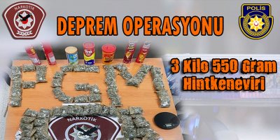 3 kilo 550 gram uyuşturucu ele geçirildi