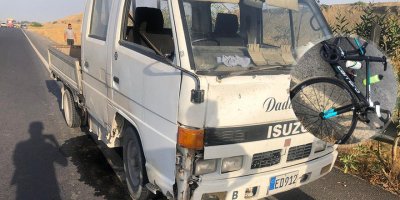 Van araç bisikletliye çarptı!