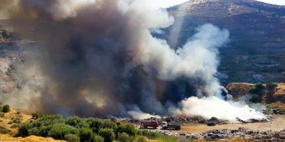 Lefke çöplüğündeki yangın sürüyor