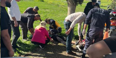 Motosiklet sürücüsü kaza yaptı: 2 yaralı