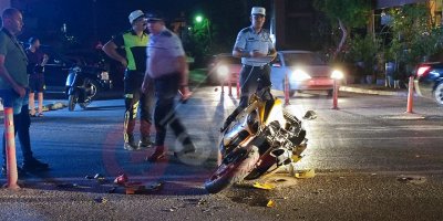 Motosiklet sürücüsü 32 yaşındaki Uğur Aydın ağır yaralandı