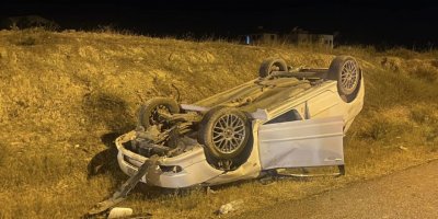 Feci kazada araç takla attı