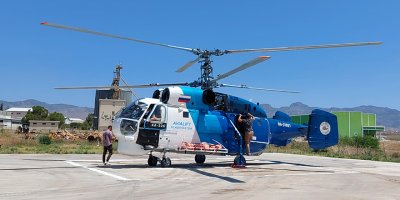 Yangın sezonu boyunca KKTC’de konuşlanacak yangın helikopteri ülkeye geldi