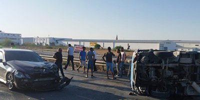 Lefkoşa - Güzelyurt yolunda kaza