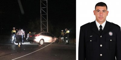Alkollü bir sürücünün çarptığı iki polis memurundan Oytun Çakır hayatını kaybetti