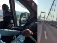 Fatih Sultan Mehmet Köprüsü'nde sopayla gaz pedalına basarak araç kullanan sürücü yakalandı