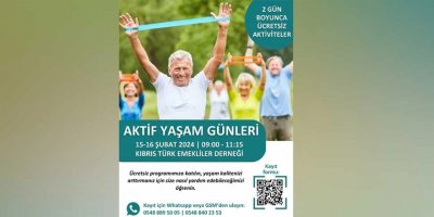 60 Yaş Üstü Gündüz Aktivite Merkezi’nin ilk etkinliği 15 ve 16 Şubat’ta yapılacak