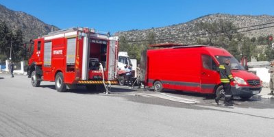 Boğazköy’de karavanda yangın!